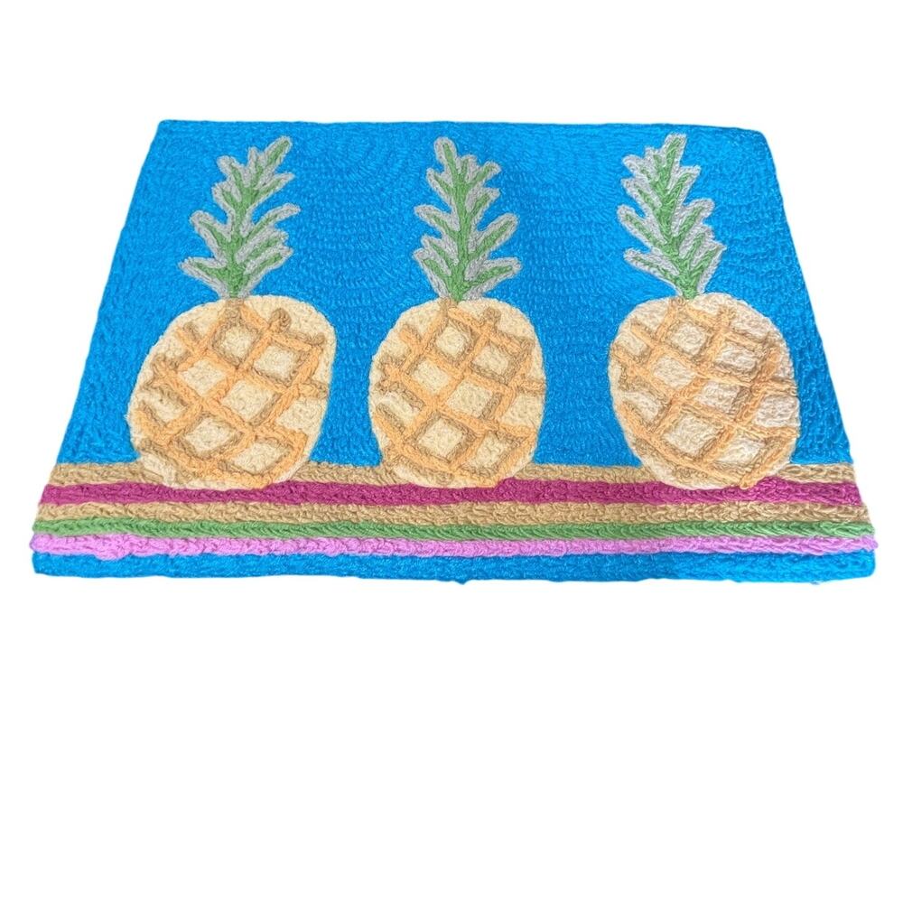 Jellybean 3 Pineapple  Indoor & Outdoor Washable Accent Rug AM003